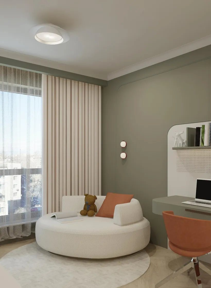 Warm corner with soft textiles