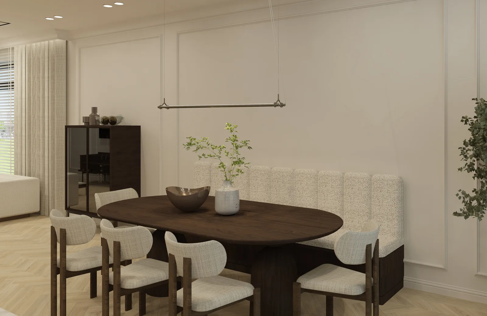 Living room with layered materials